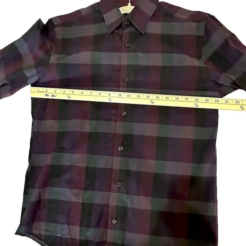 Murano Men's Plaid Long Sleeve‎ Button-Up Shirt Multicolor Size S - Picture 4 of 6